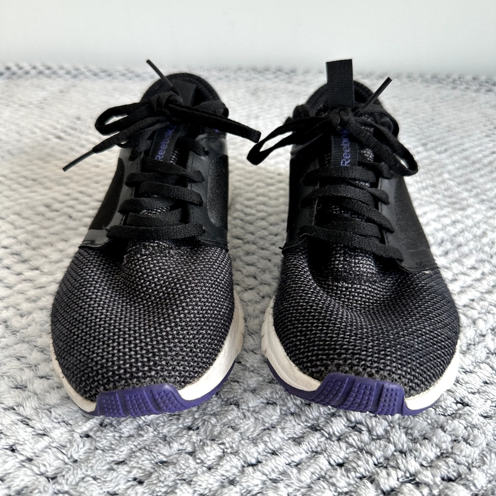 Reebok Black and Purple Sneakers Modern Athletic Design